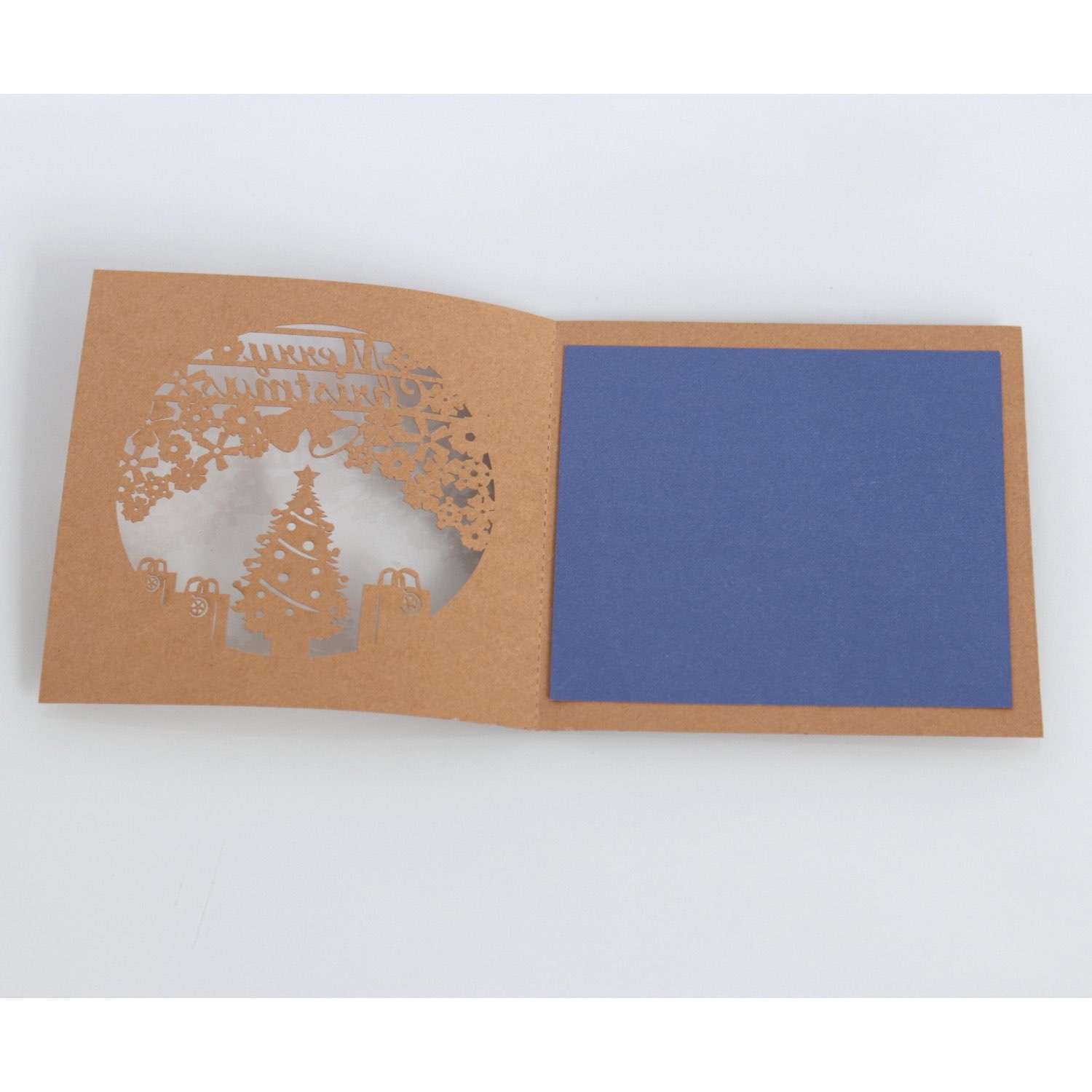 Christmas Greeting  Card Laser Cut Snowflake Pattern Personalized Custom